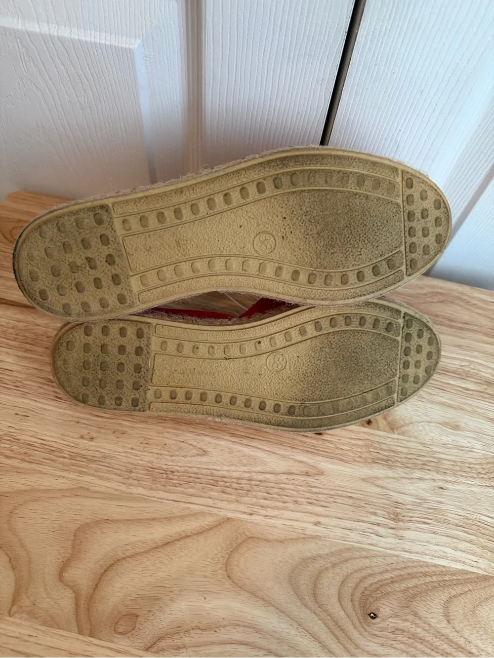 Verbenas Red Suede Espadrille Slip-Ons - Size 38